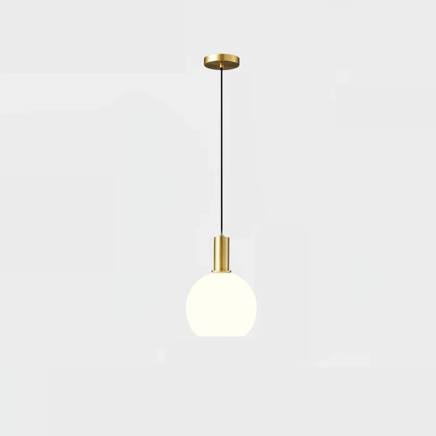 Minimalist brass and glass pendant light, Hailie design