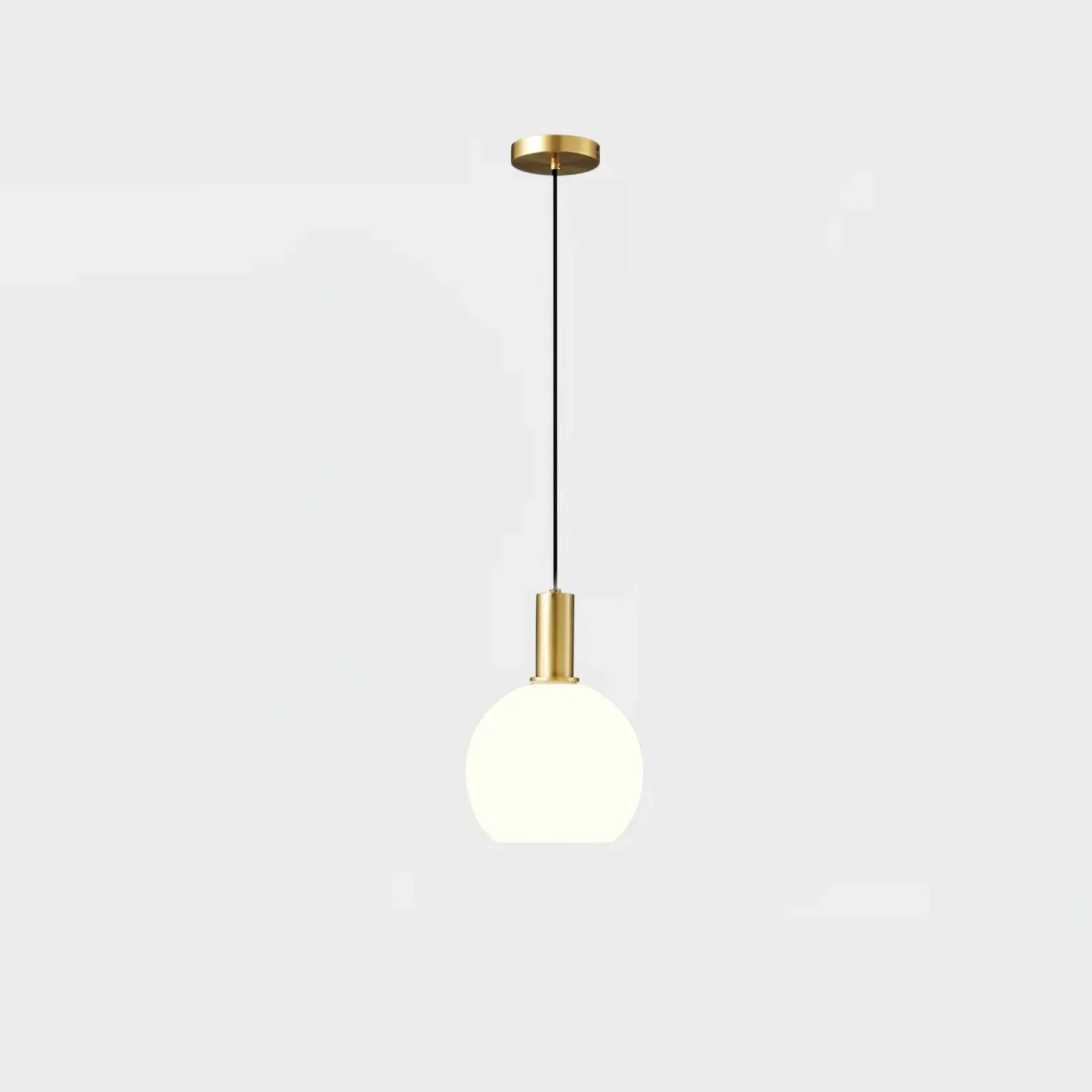 Minimalist brass and glass pendant light, Hailie design