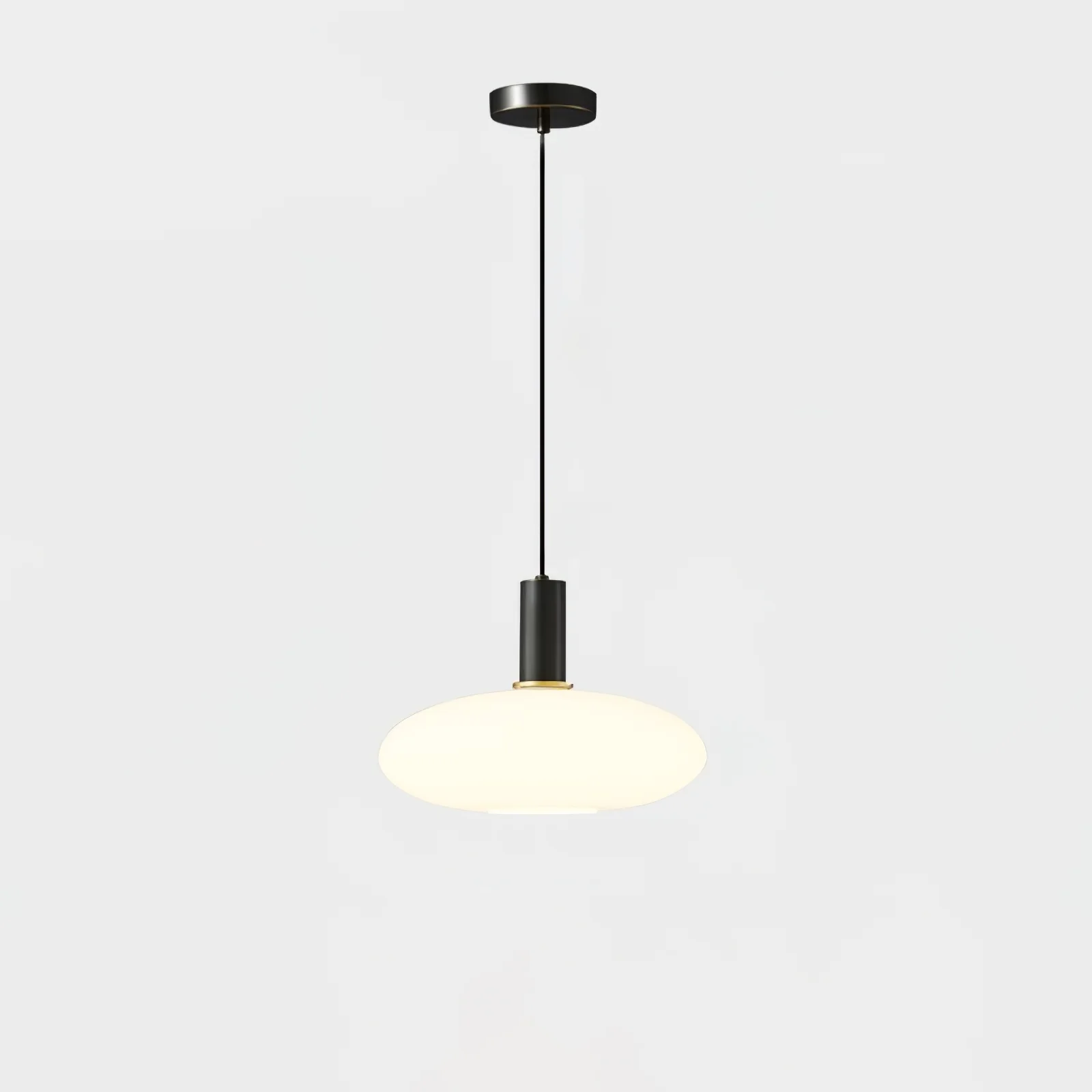 Modern glass pendant light, Hailie design, for bedroom or dining.