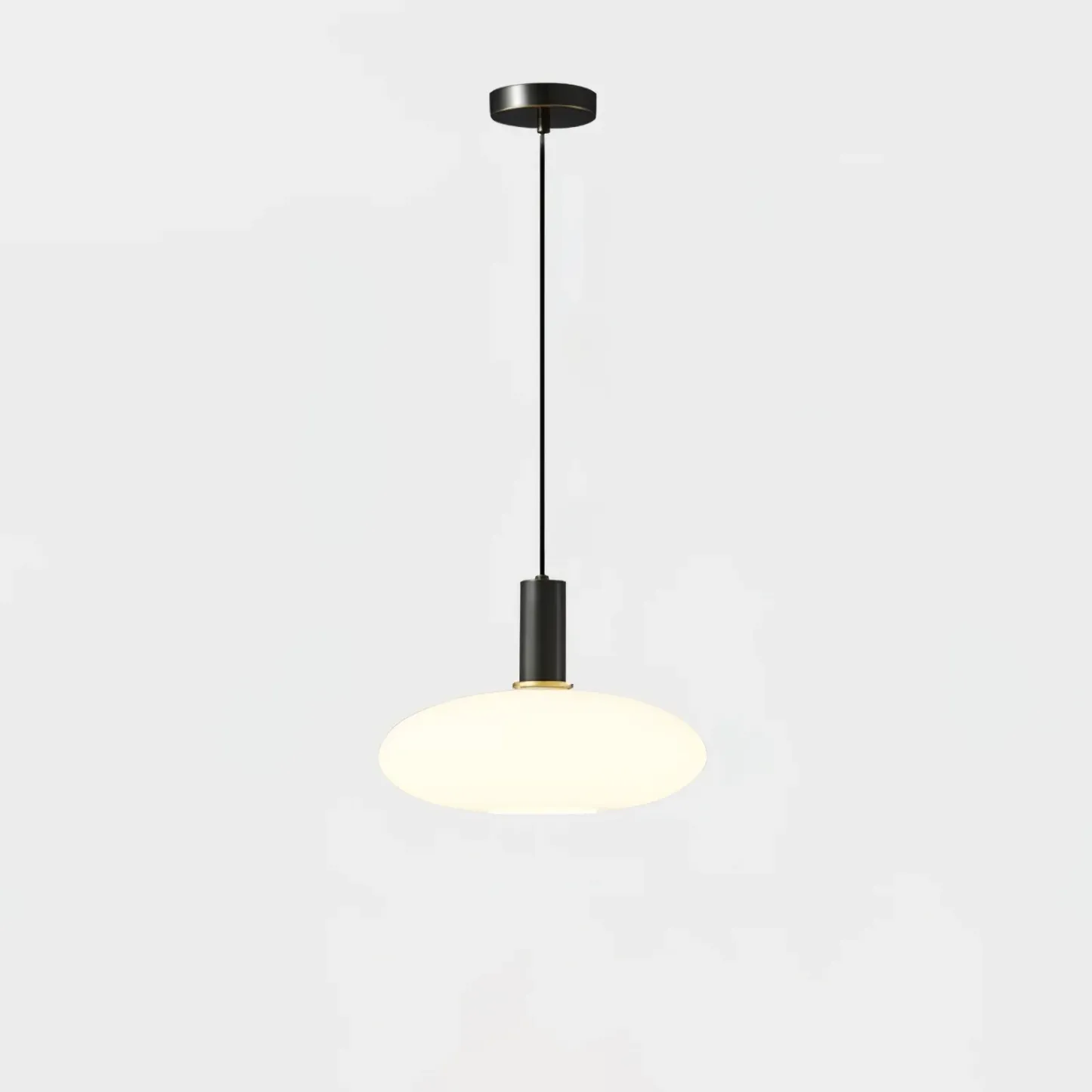 Modern glass pendant light, Hailie design, for bedroom or dining.