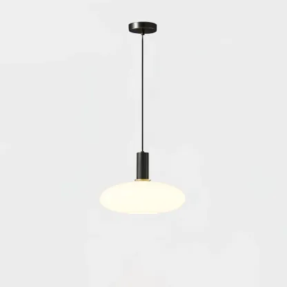 Modern glass pendant light, Hailie design, for bedroom or dining.