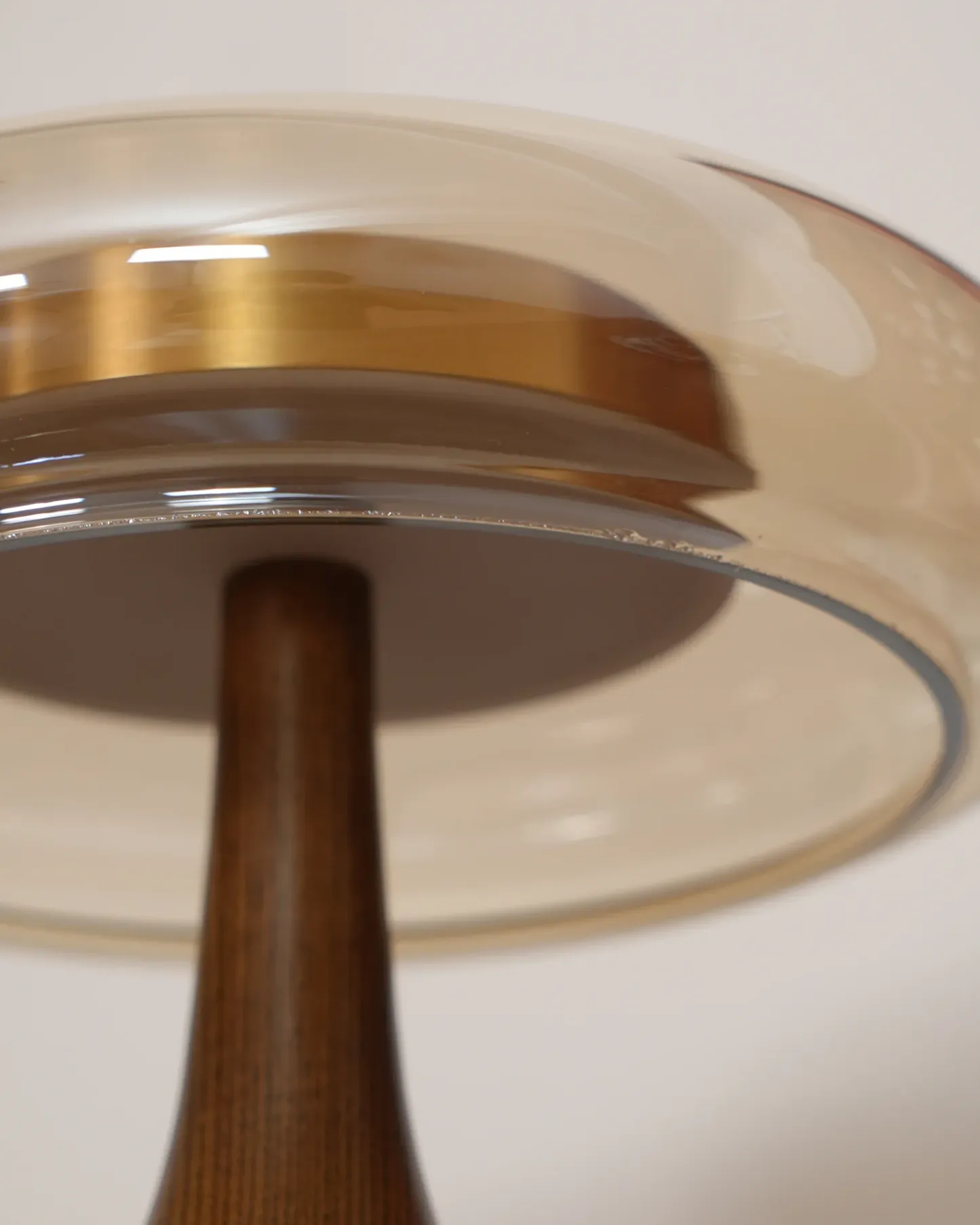 Ozawa Table Lamp - Close-up of glass and wood detail