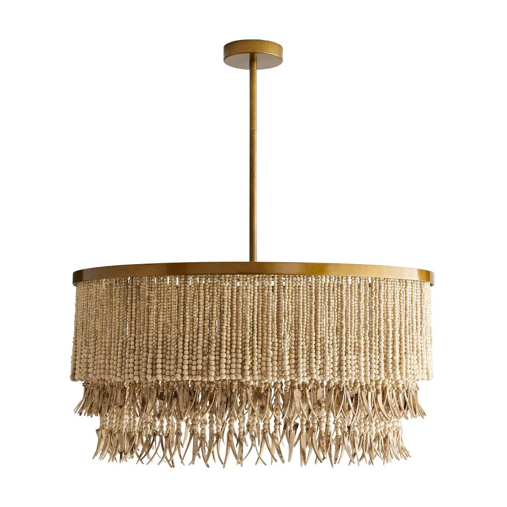 Marilyn Natural Wood Black Pendant Light Dining Room Bedroom