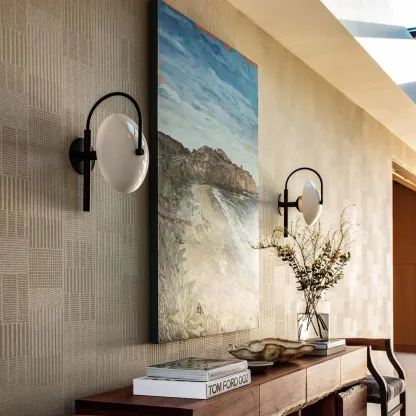 Elif Modern Black Gold Metal Glass Wall Lamp Dining Room Bedroom