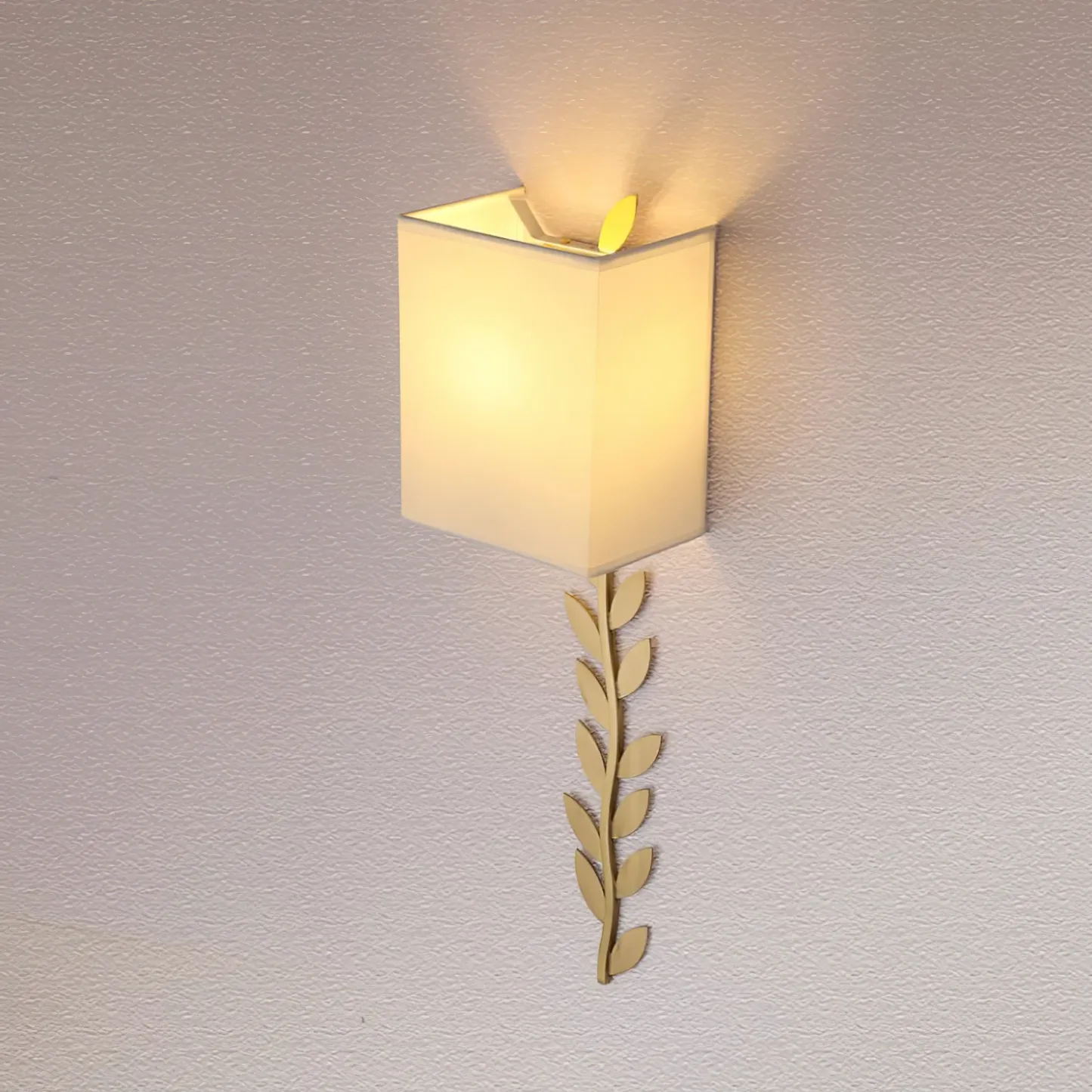 Valentina wall lamp, fabric shade and leaf design