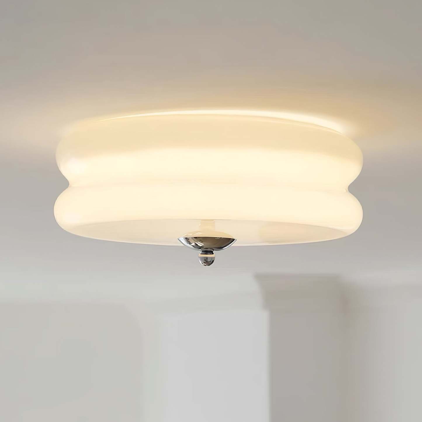 Round ceiling light, glass, bedroom lighting