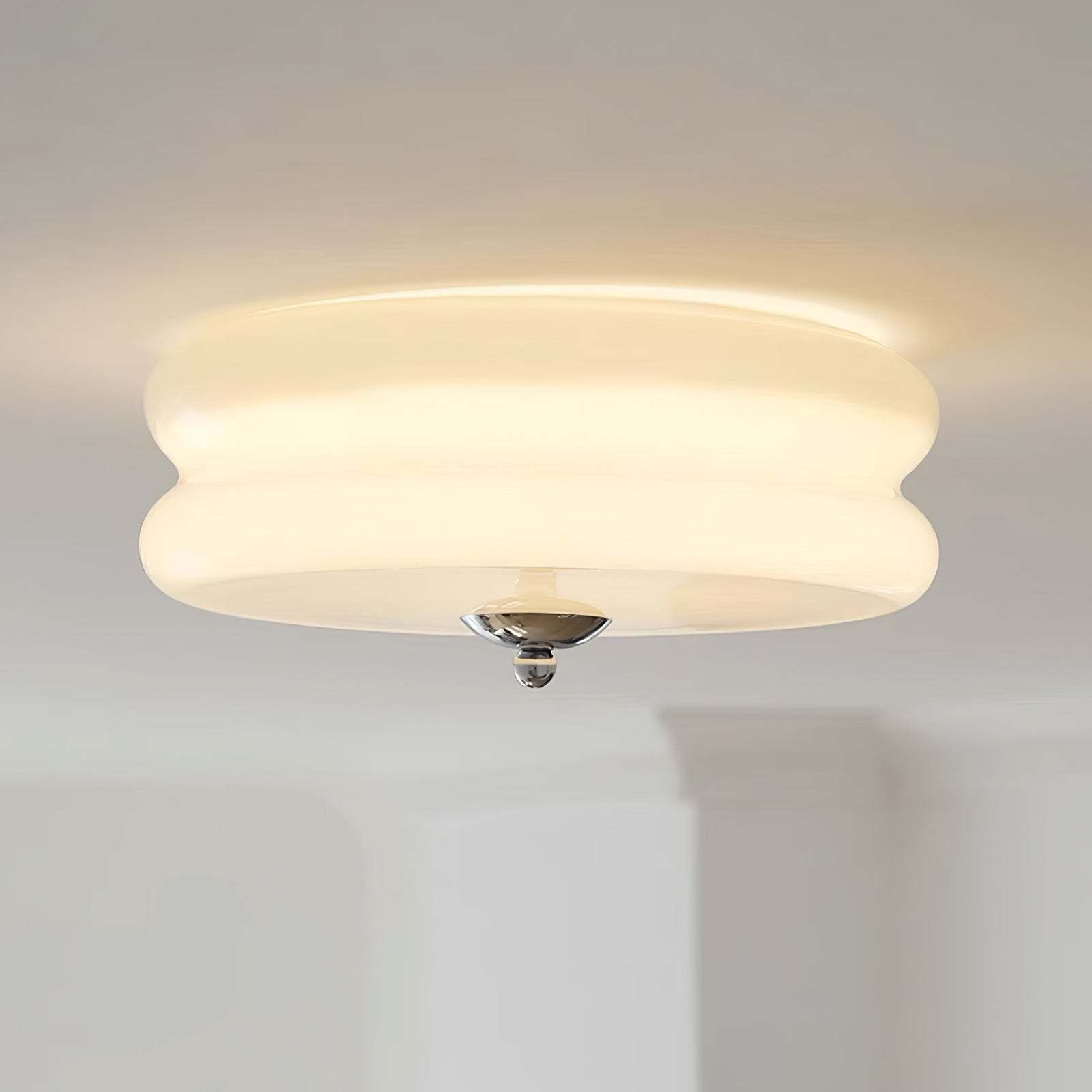 Round ceiling light, glass, bedroom lighting