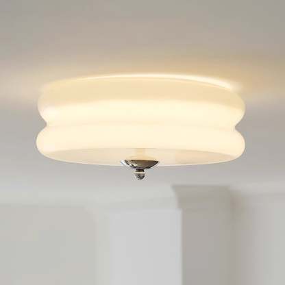 Round ceiling light, glass, bedroom lighting