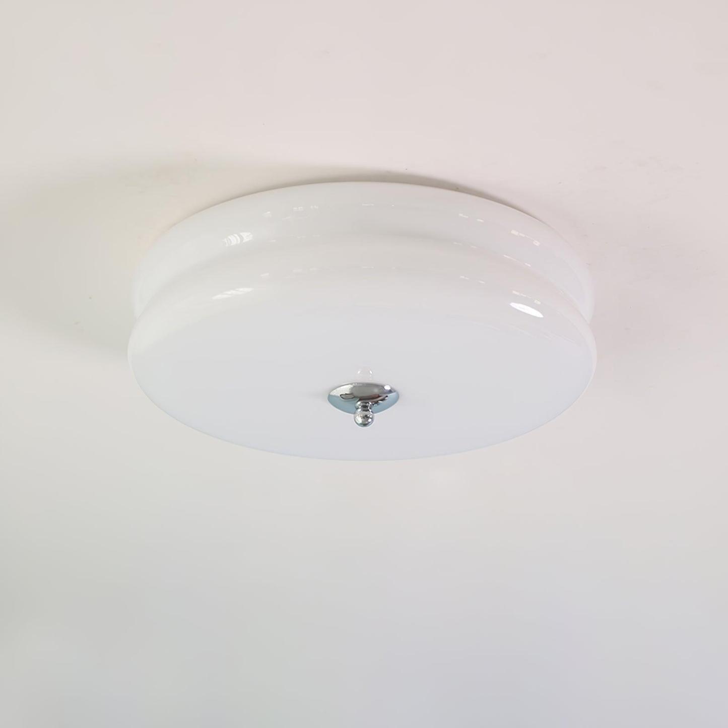 Morandi Round Ceiling Light - White glass, flush mount fixture