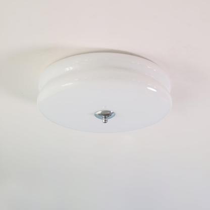 Morandi Round Ceiling Light - White glass, flush mount fixture