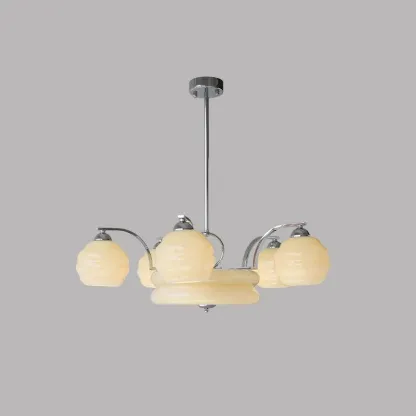 Valentina Vintage Classical Brass Glass Chandelier Living Dining Room