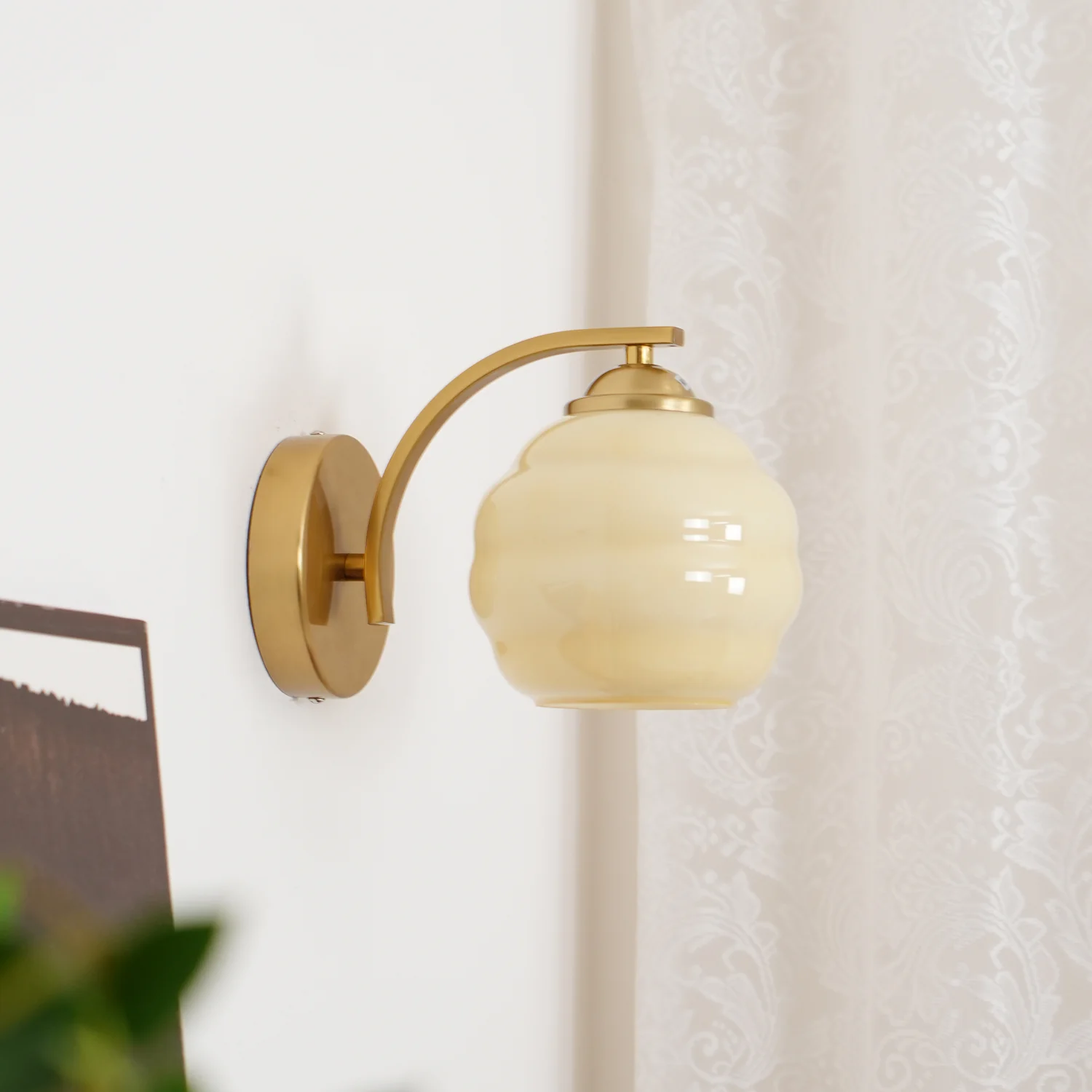 Carins Vintage Antique Glass Wall Light Shades Bedroom Living Room