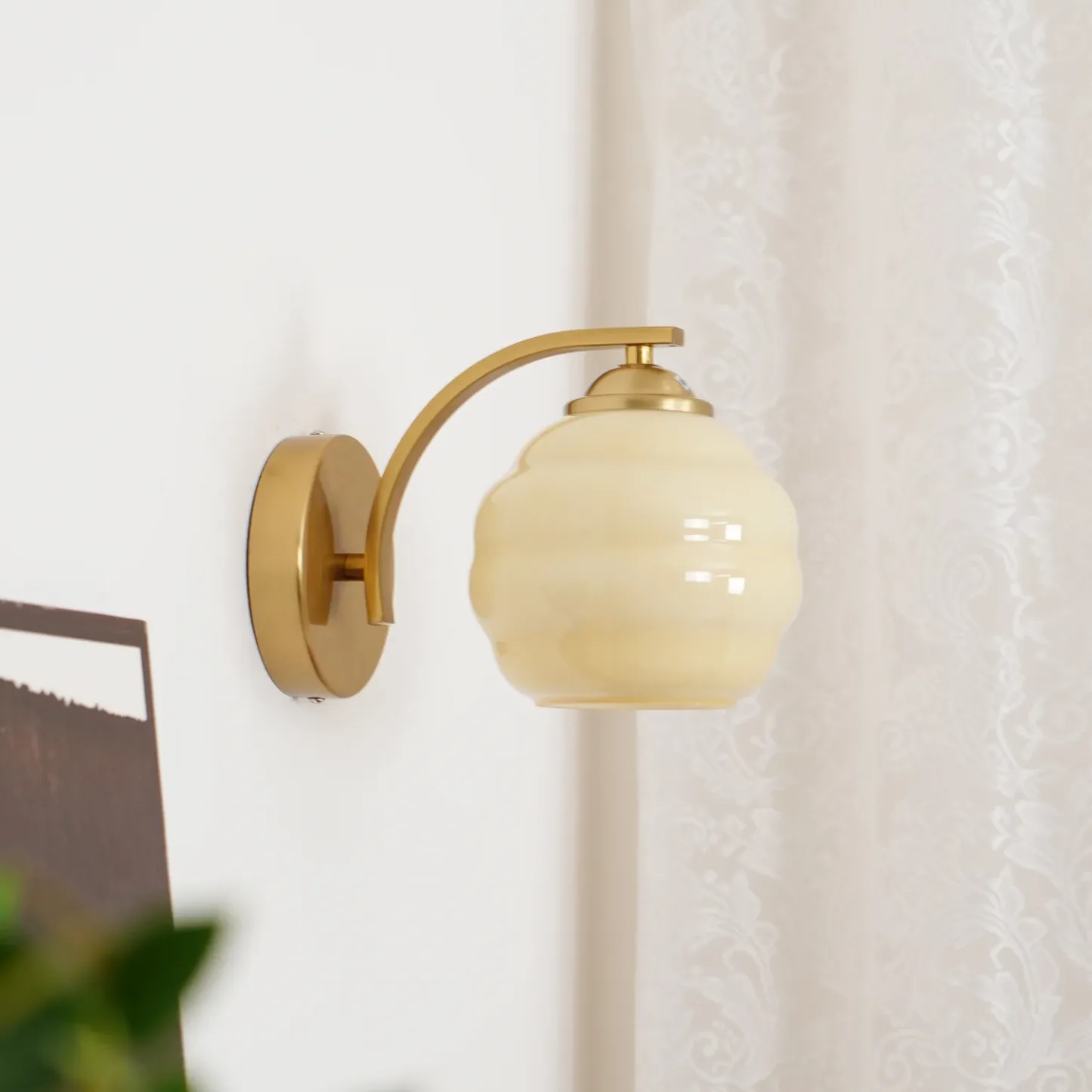 Carins Vintage Antique Glass Wall Light Shades Bedroom Living Room