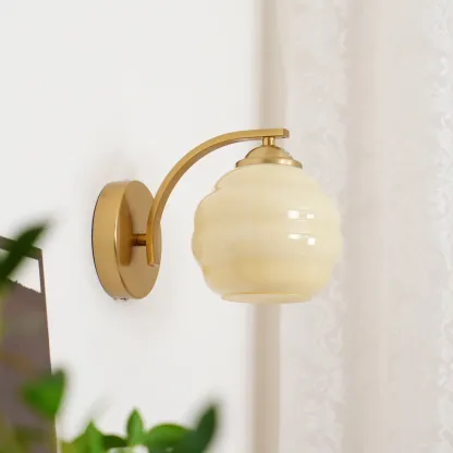 Carins Vintage Antique Glass Wall Light Shades Bedroom Living Room