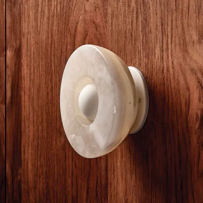Elif Marble Wall Lamp on Wooden Wall