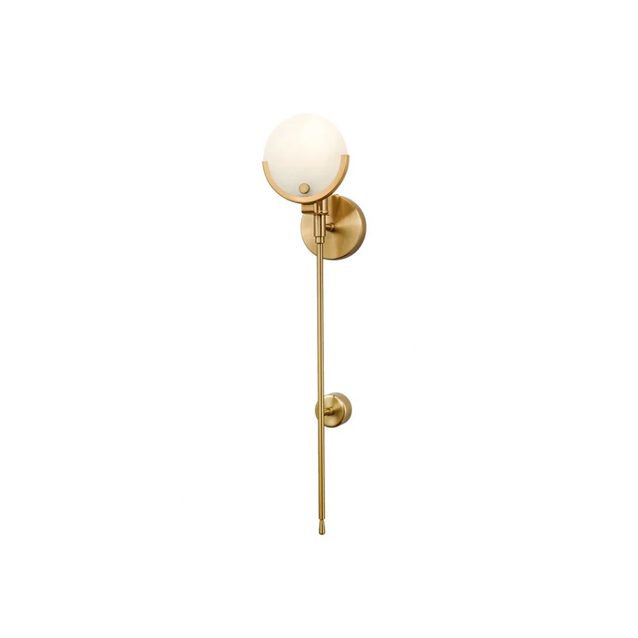 Jade Brass Alabaster Round Wall Lamp
