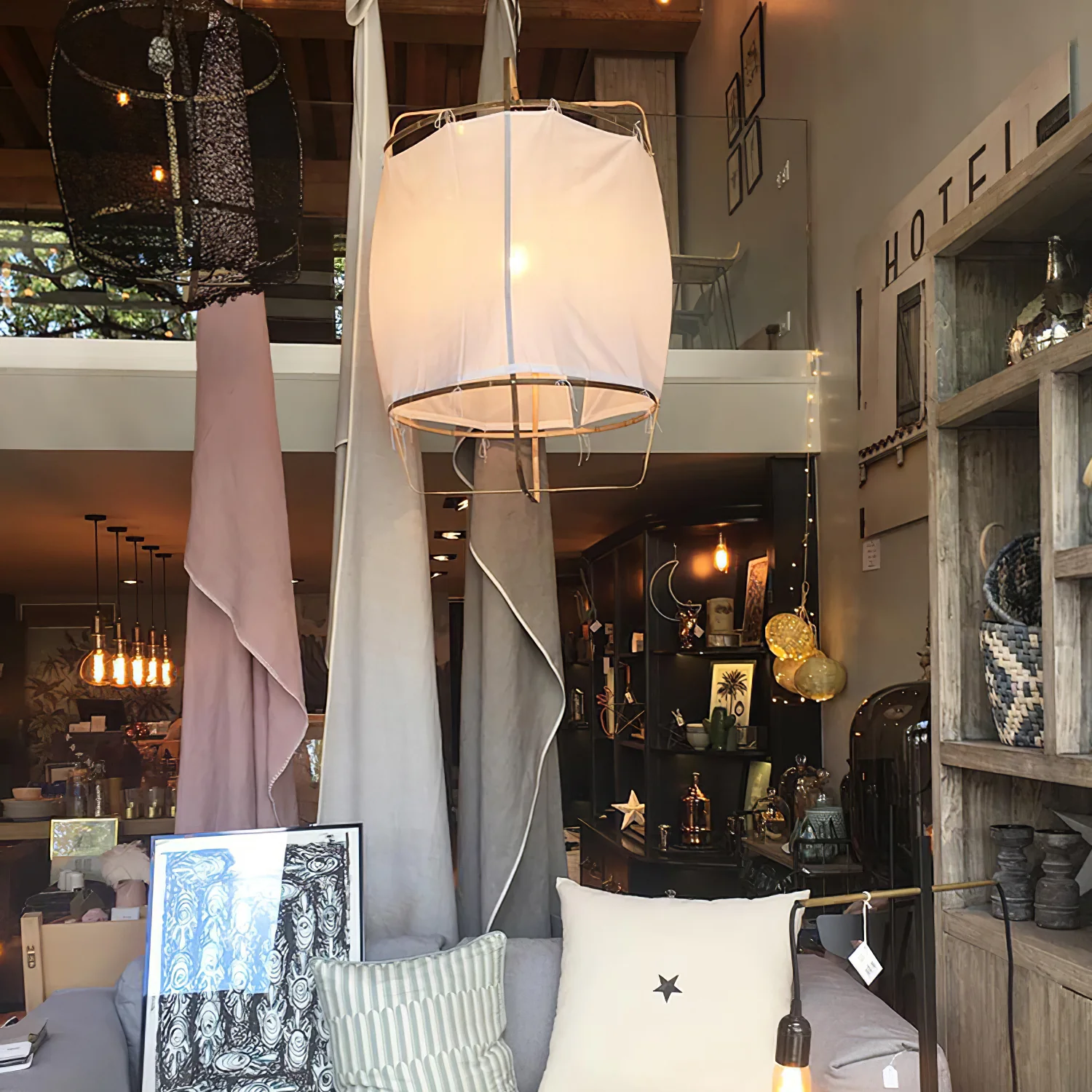 Ozawa Modern Cottage Fabric Pendant Light Shades Living Dining Room Bedroom