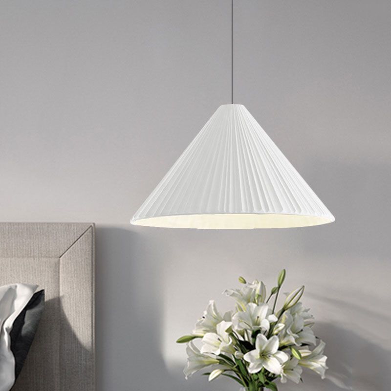 White Cairns pendant light. Modern lighting for bedroom.