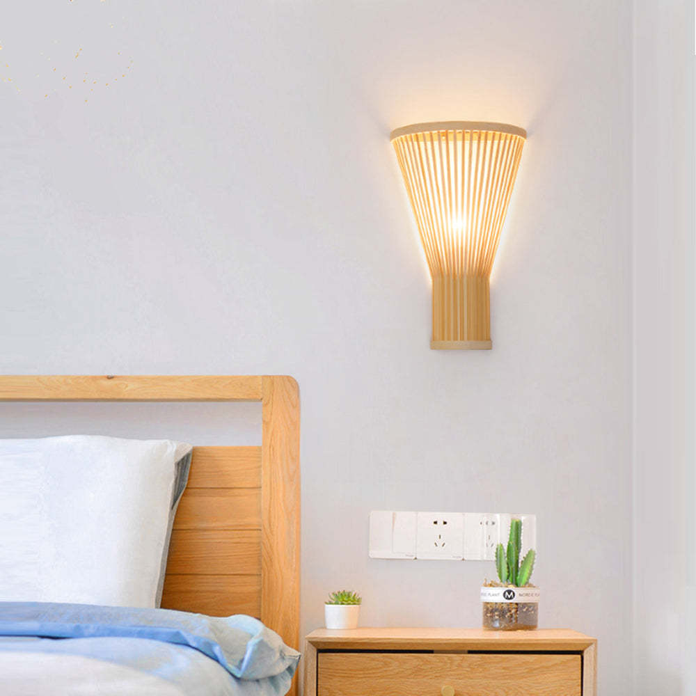Muto Rattan LED Wall Lamp in Bedroom, Bedside Lighting