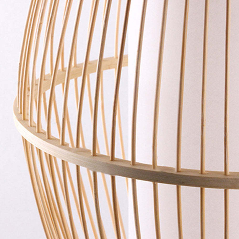 Ozawa rattan wall lamp close-up, rustic lighting detail.