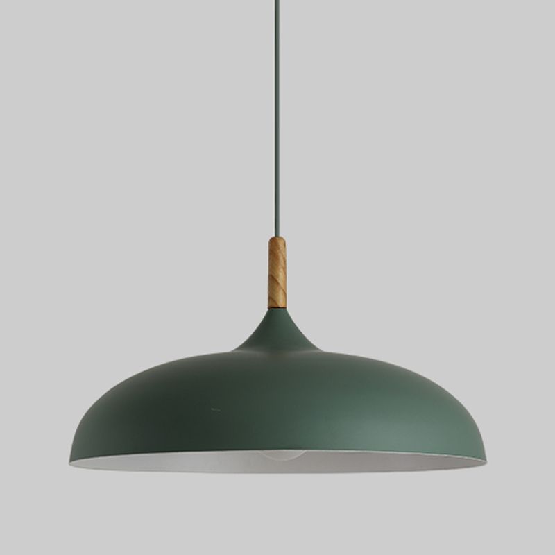 Green Leilani pendant light, modern metal dome