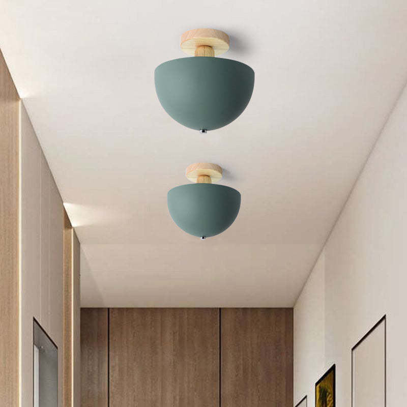 Ozawa modern ceiling lights in hallway setting, green finish
