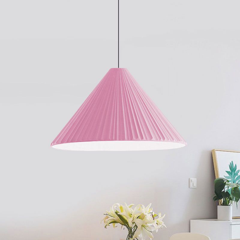 Las Sola pink triangle pendant light. Nordic style home lighting.