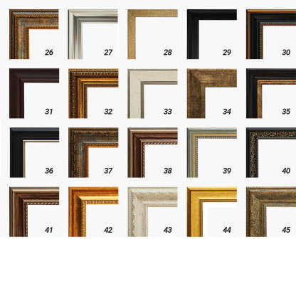 Framed oil painting options: various frame styles