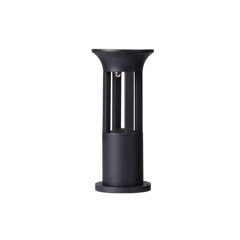 Pena Modern Outdoor Bollard Light - Black, Geometric Design