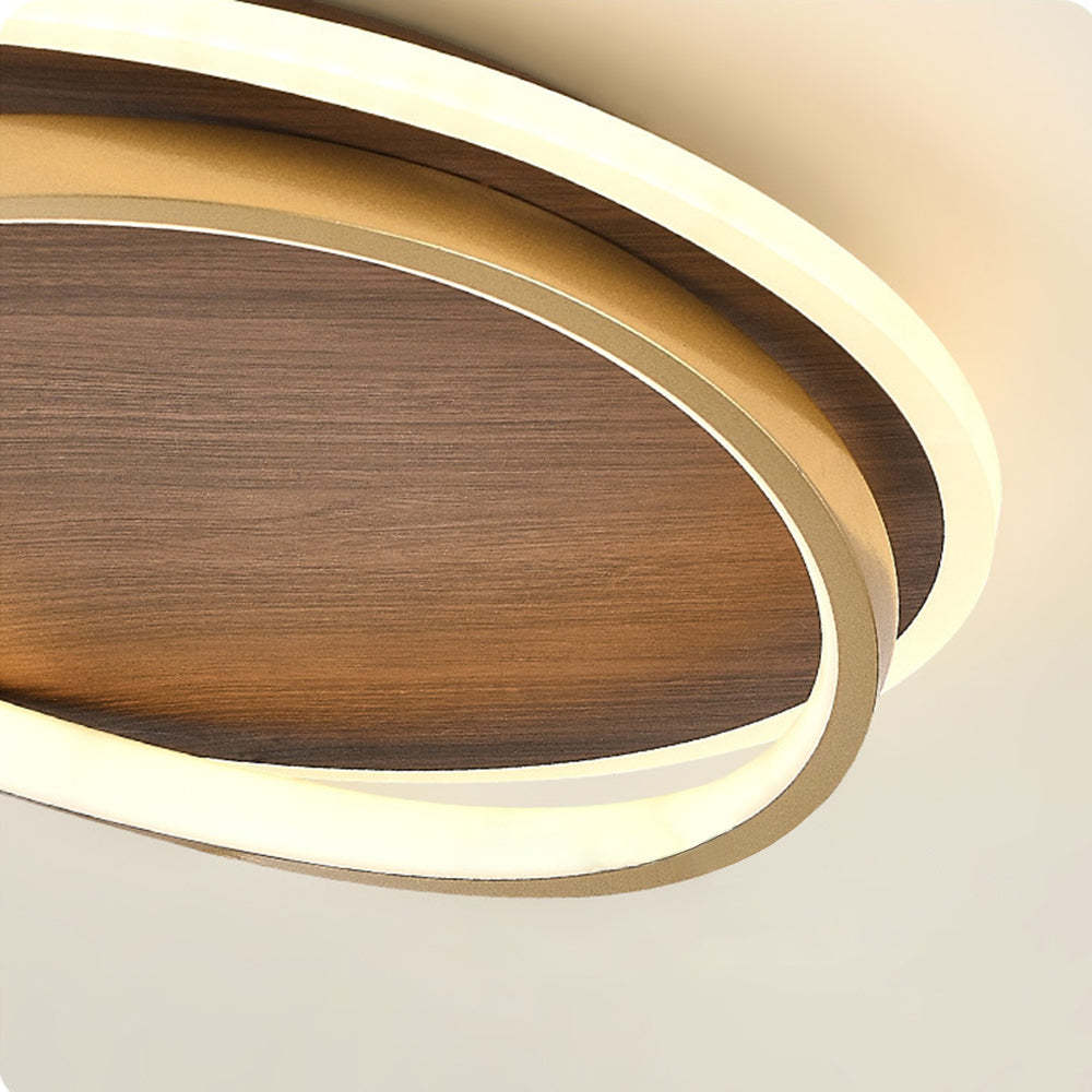 Lacey Modern Round Ceiling Light detail, acrylic diffuser and wooden element