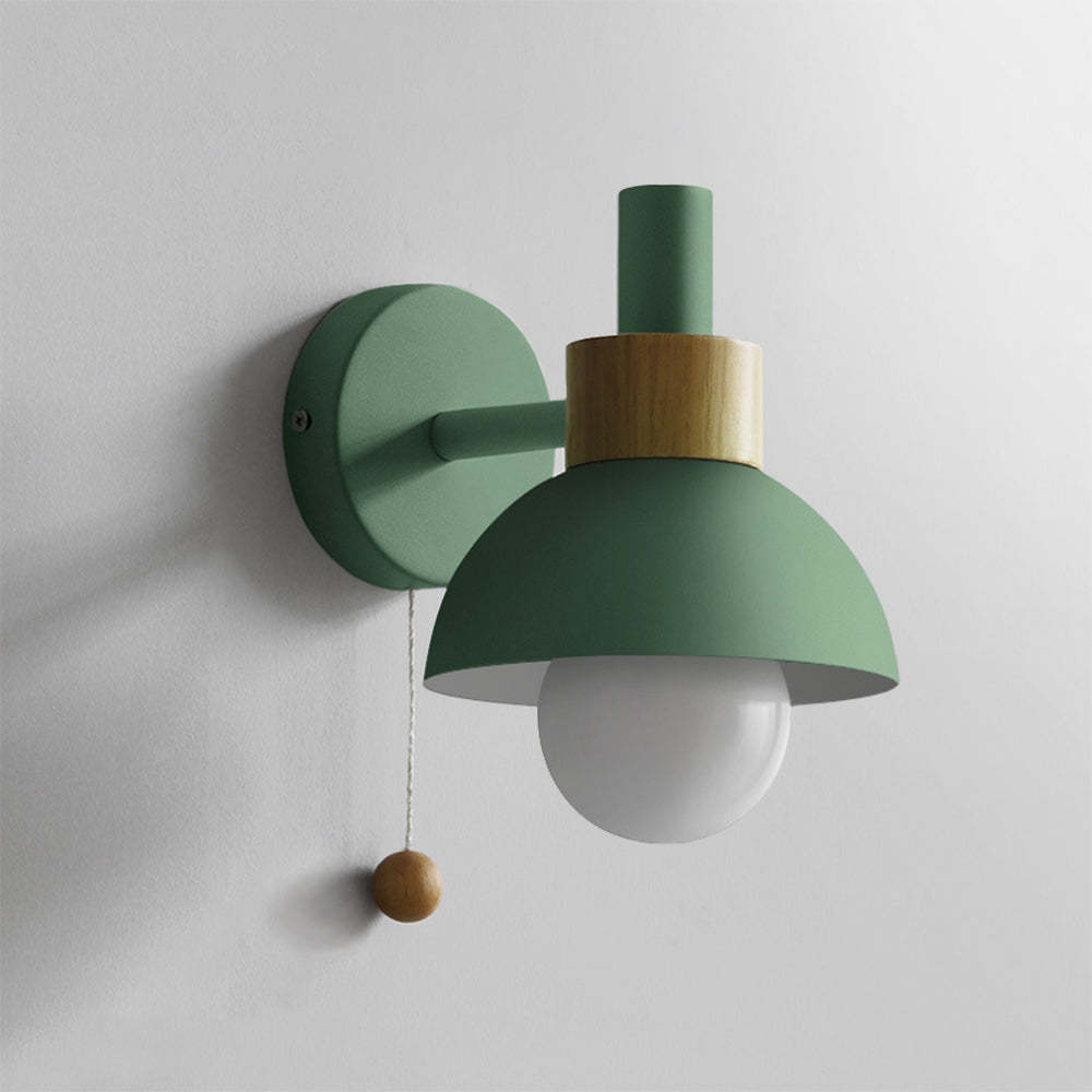 Morandi Green Wall Lamp with Pull Cord