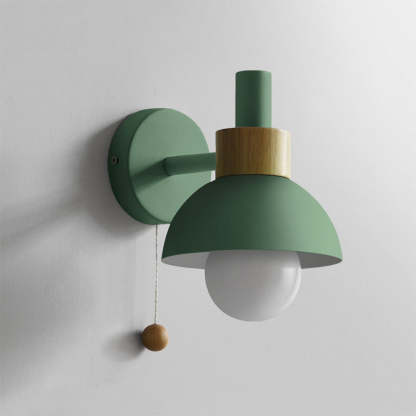 Morandi Green Wall Lamp with Pull Cord