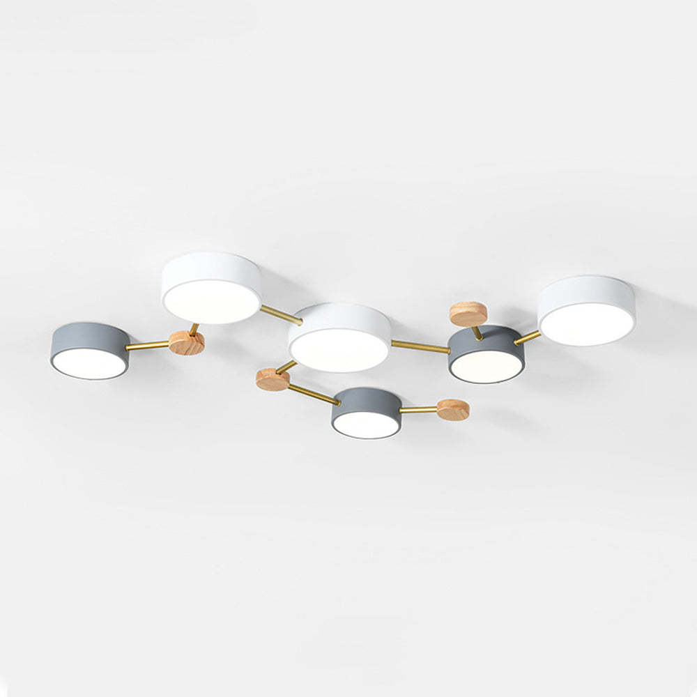 Modern LED Ceiling Light, Sienna Series, wood and metal details
