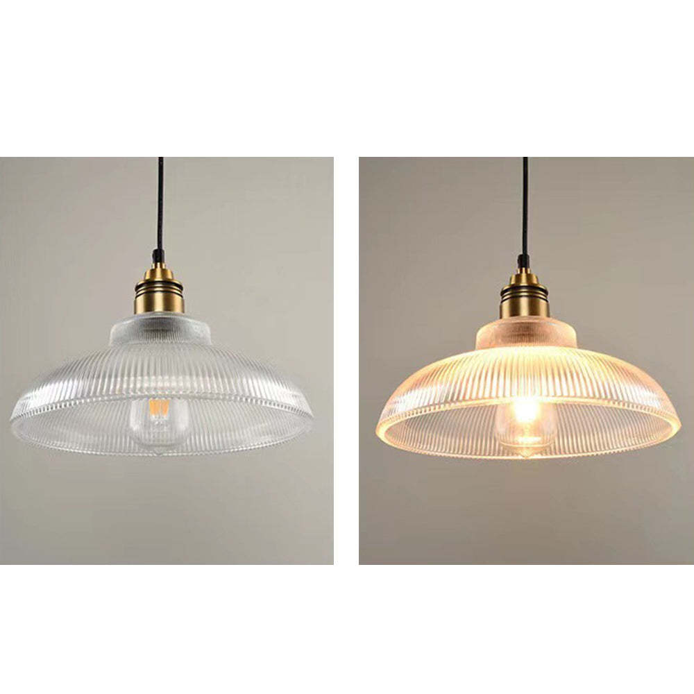 Sanna Industrial Pendant Light: Clear and Amber Glass