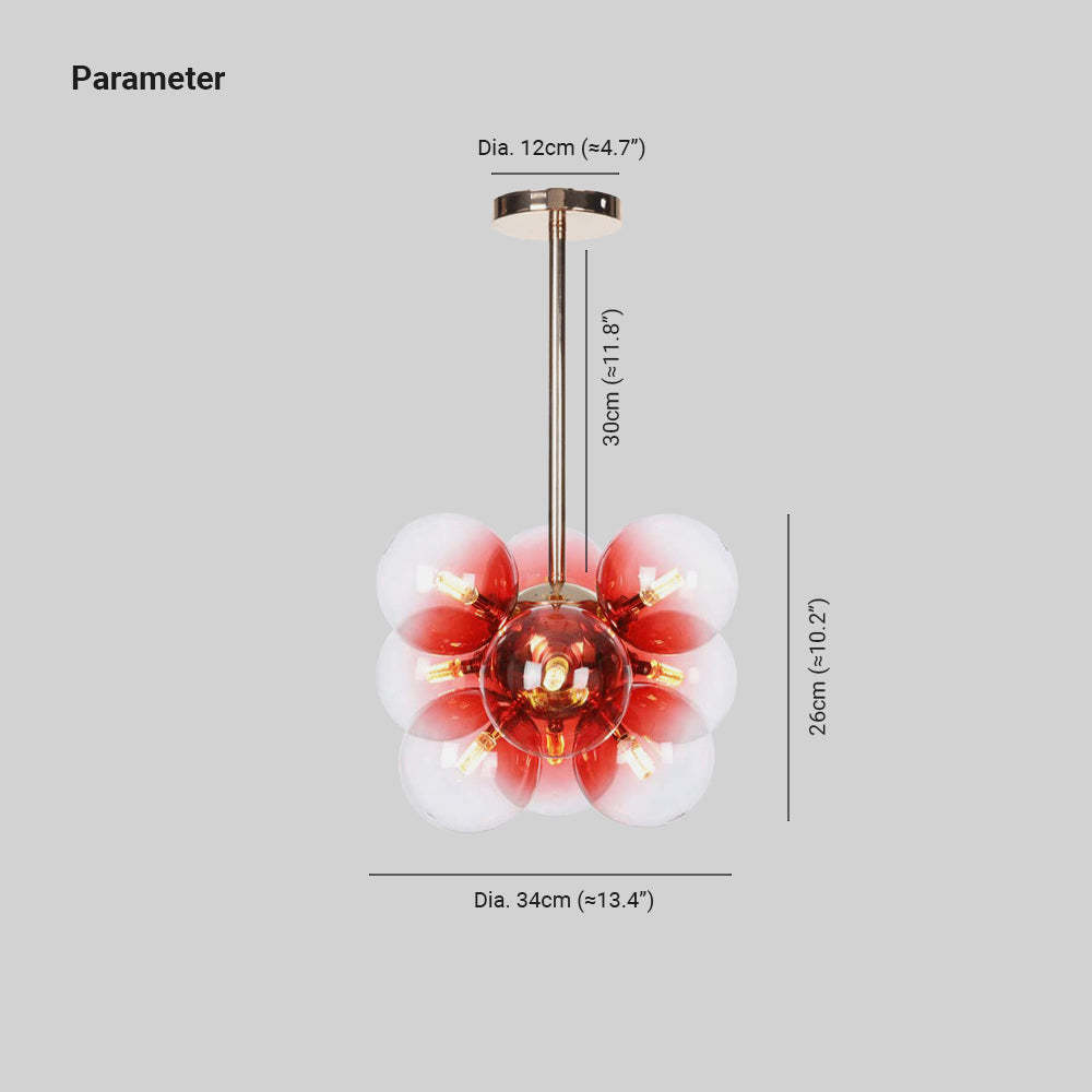 Valentina Pendant Light Dimensions - Glass Sphere Design