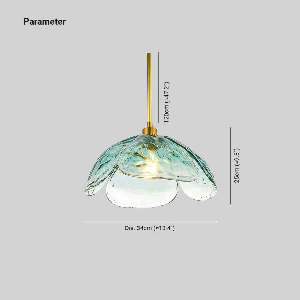 Hailie Pendant Light Dimensions, Flower Shape Glass Shade