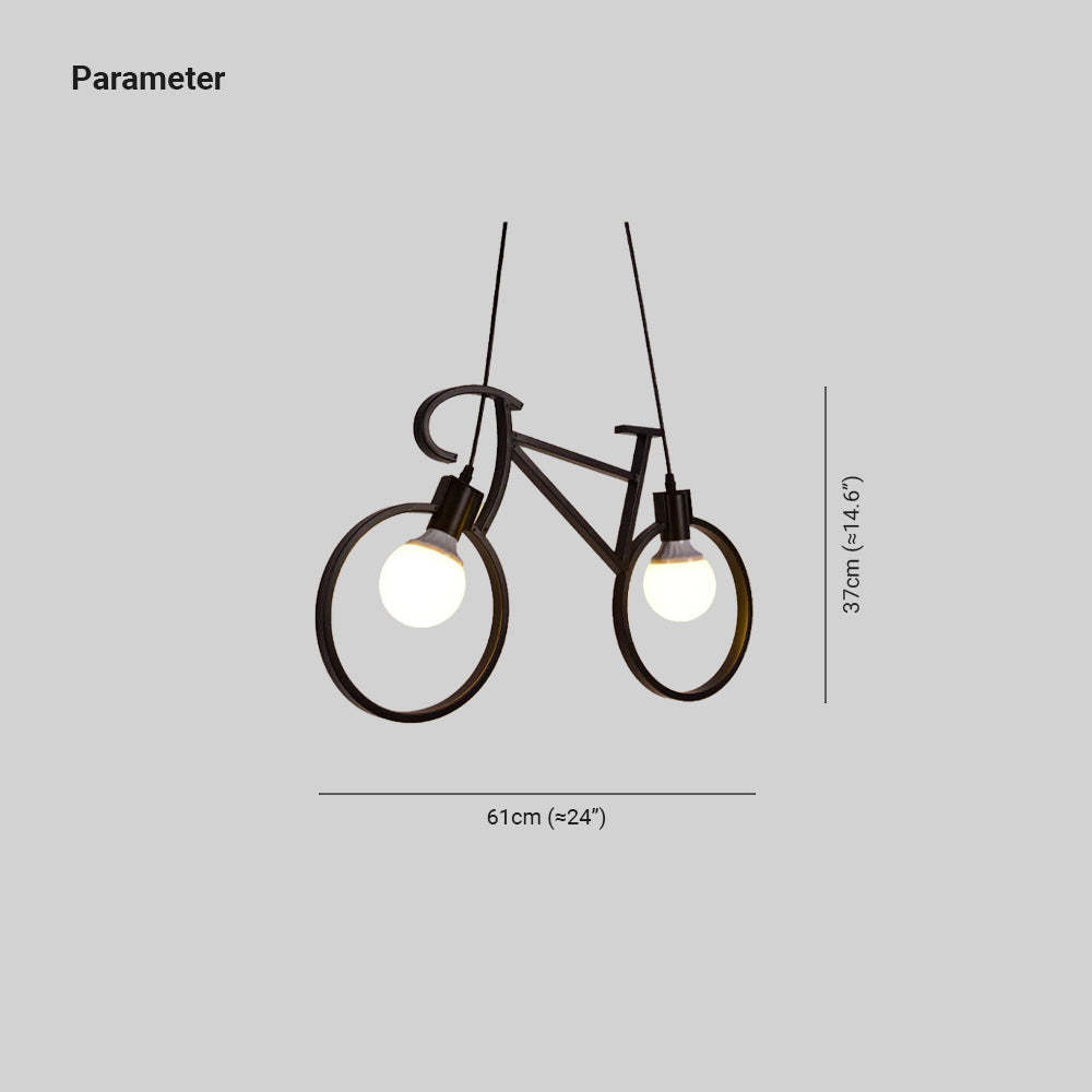 Salgado Bicycle Pendant Light with Dimensions