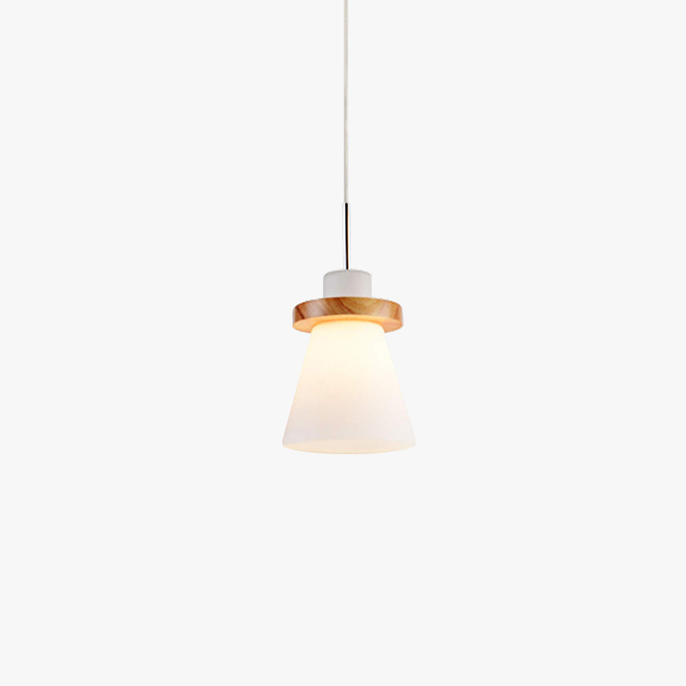 Hailie Minimalism LED Pendant Light with Wood and Glass