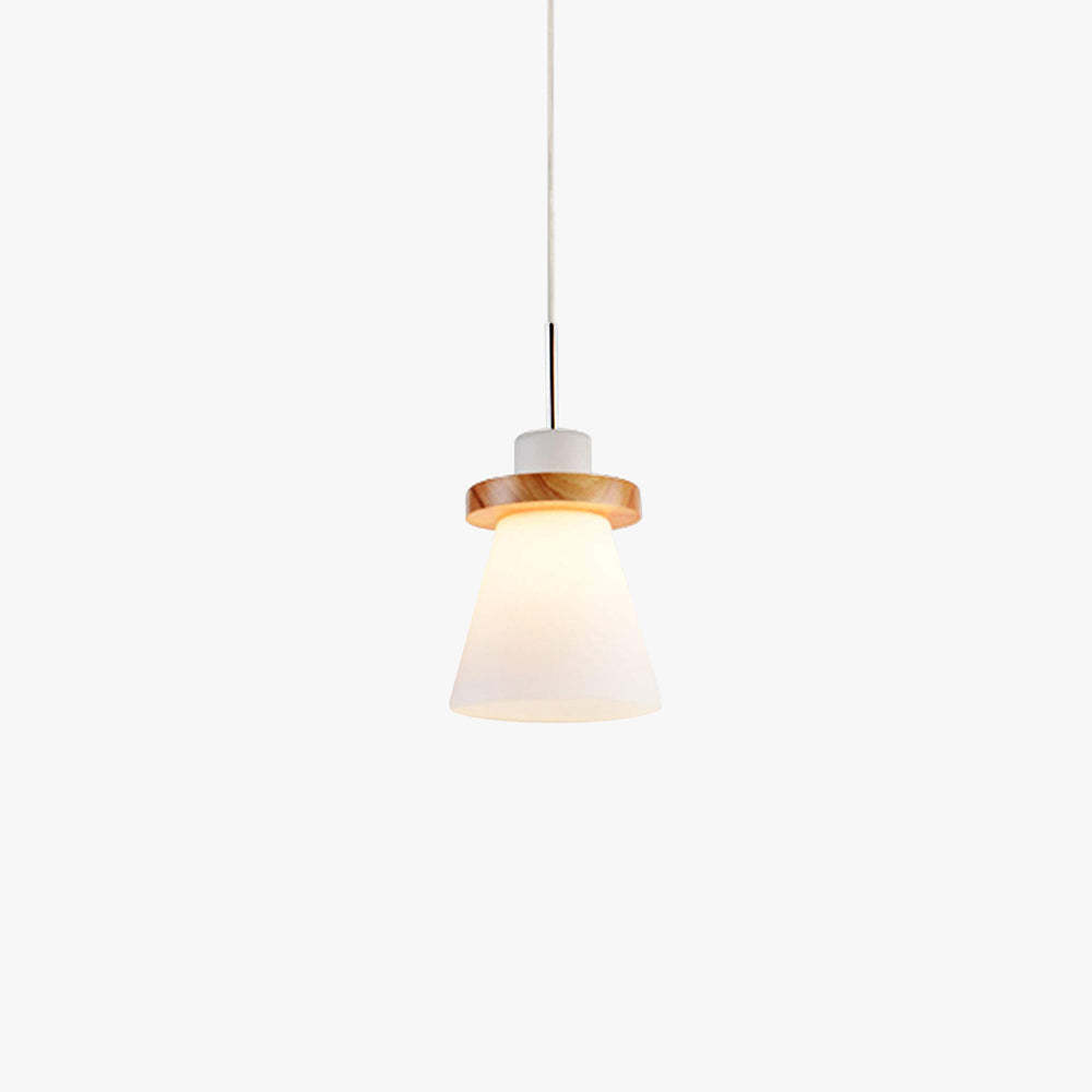 Hailie Minimalism LED Pendant Light with Wood and Glass