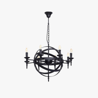Black Silva Retro Candle LED Chandelier for Dining Room