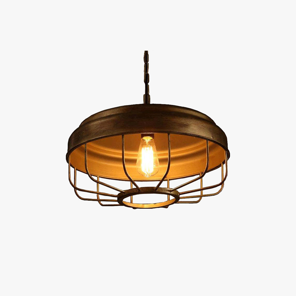Alessio Industrial LED Pendant Light, metal cage design