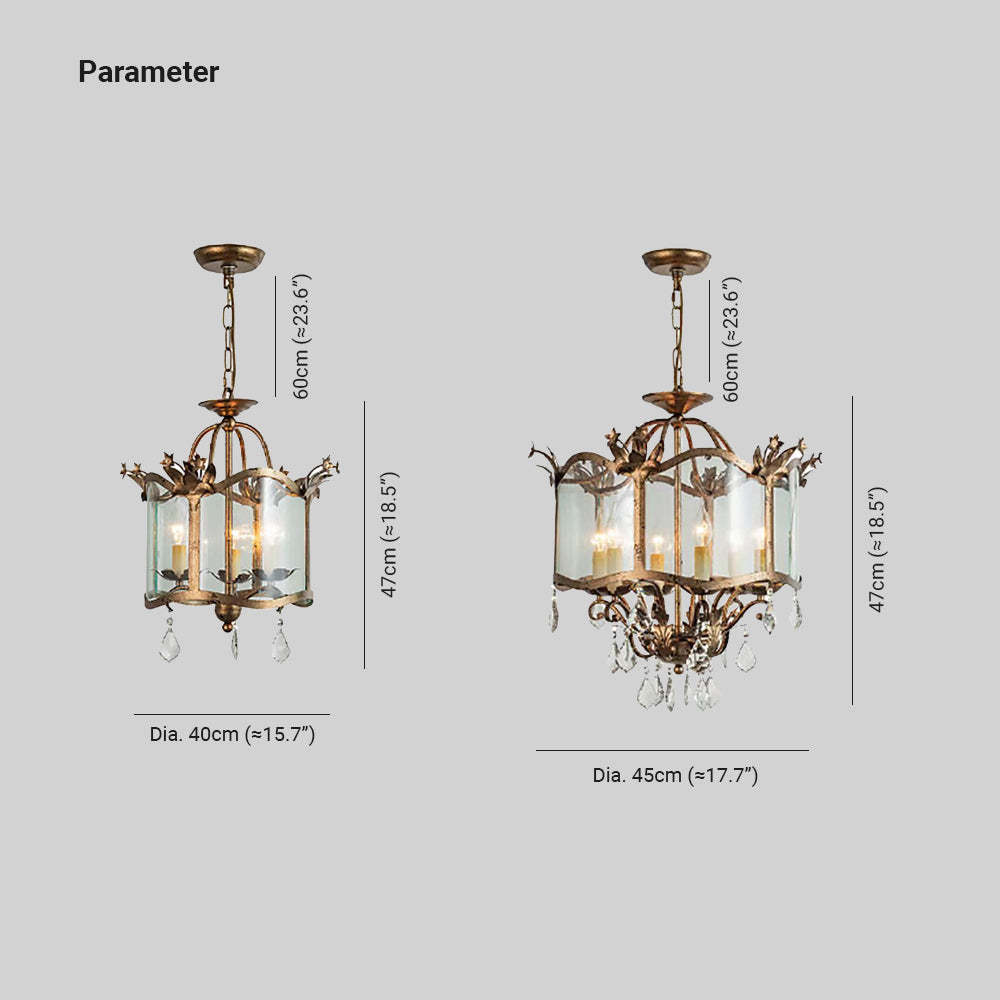 Silva Vintage Cage Pendant Light Dimensions
