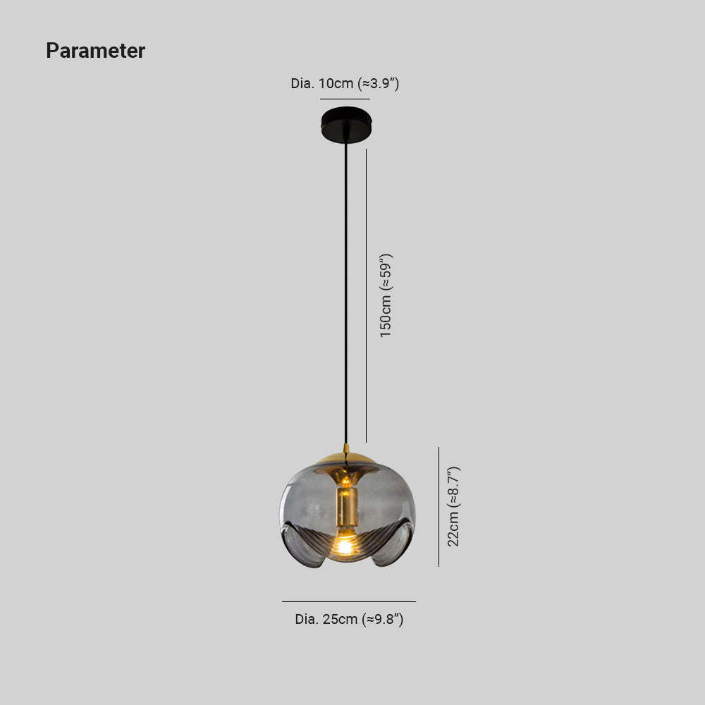 Hailie Design Globe Pendant Light Dimensions, 25cm Diameter