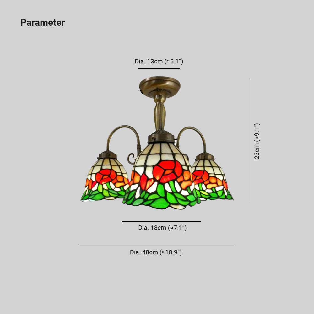 Eryn Retro Flower Chandelier dimensions