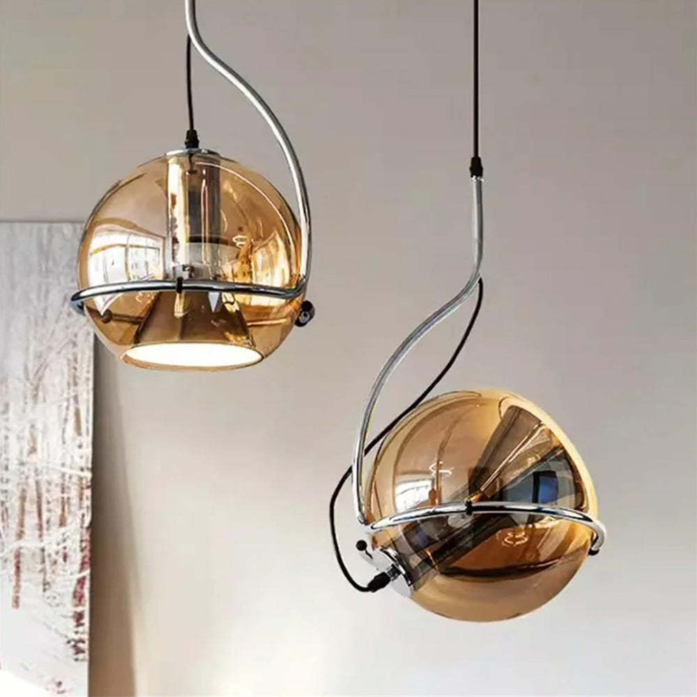 Amber glass pendant lights for living room