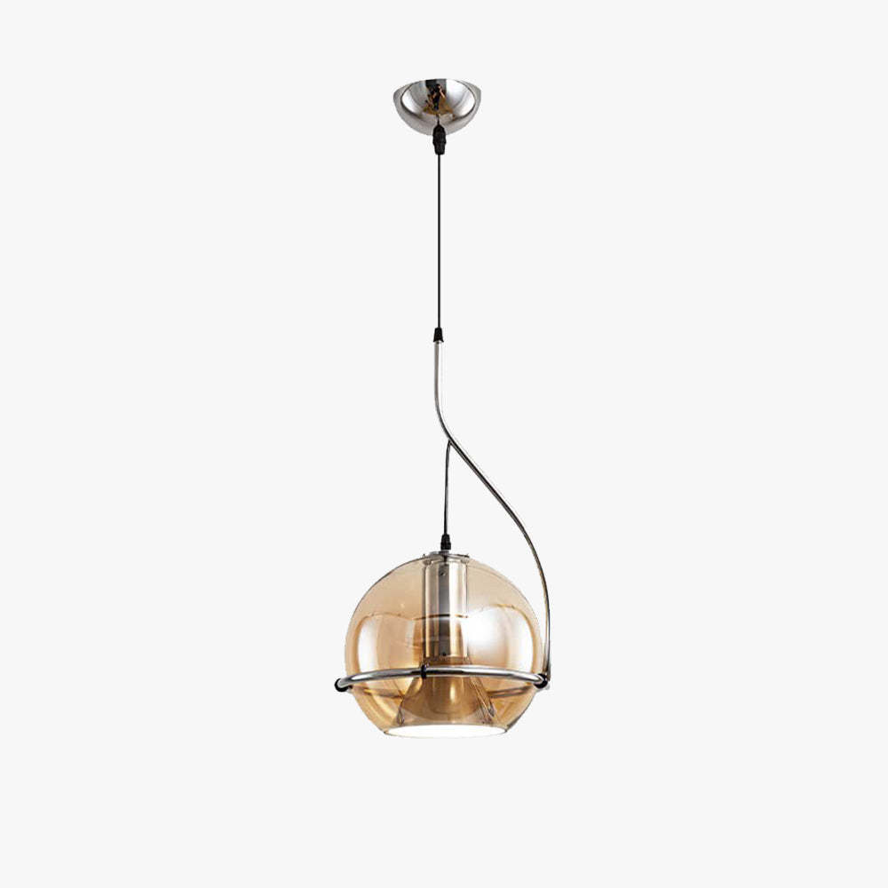 Hailie American Vintage Pendant Light Amber Glass