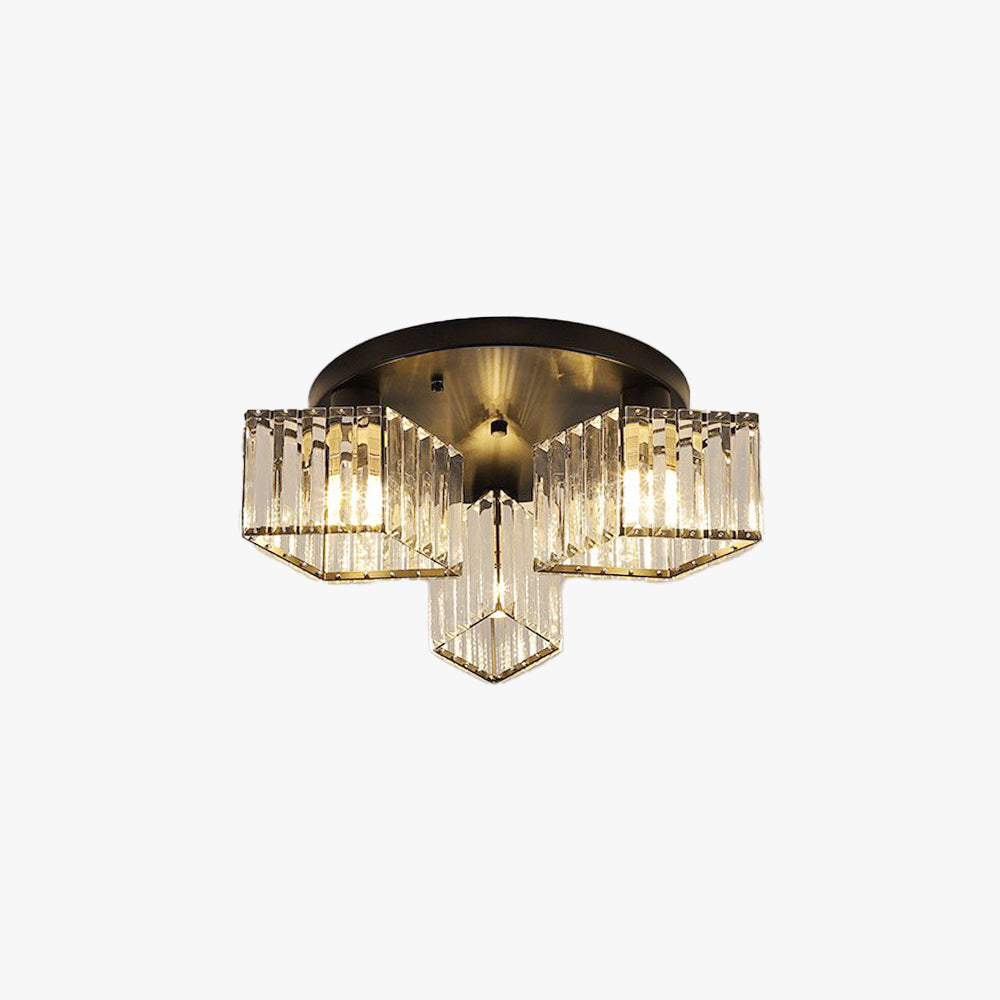 Eryn Modern Flush Mount Ceiling Light - Crystal and Metal Fixture
