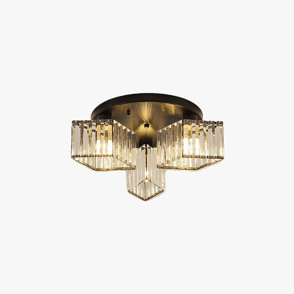 Eryn Modern Flush Mount Ceiling Light - Crystal and Metal Fixture