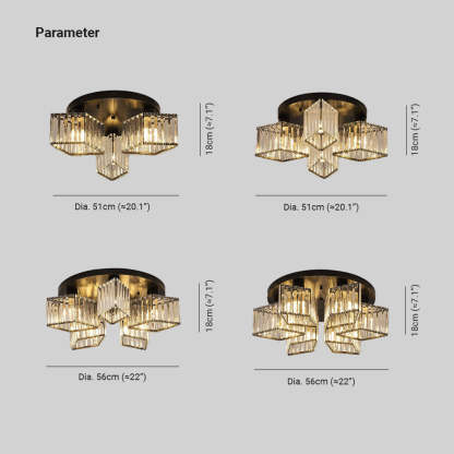 Eryn Flush Mount Ceiling Light - Dimensions and Specifications