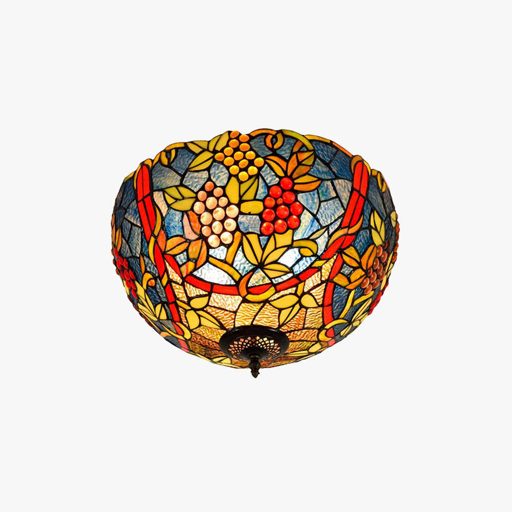 Vintage LED Flush Mount Ceiling Light with glass and metal